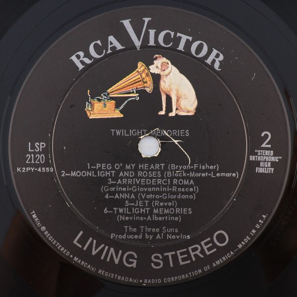 The Three Suns, Twilight Memories 1960 Stereo 12" LP Vinyl Record LSP-2120 - Picture 11 of 16